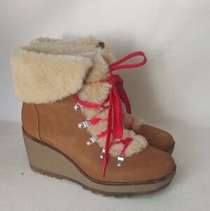 J. Crew Nordic wedge boots winter hiking style sz 8